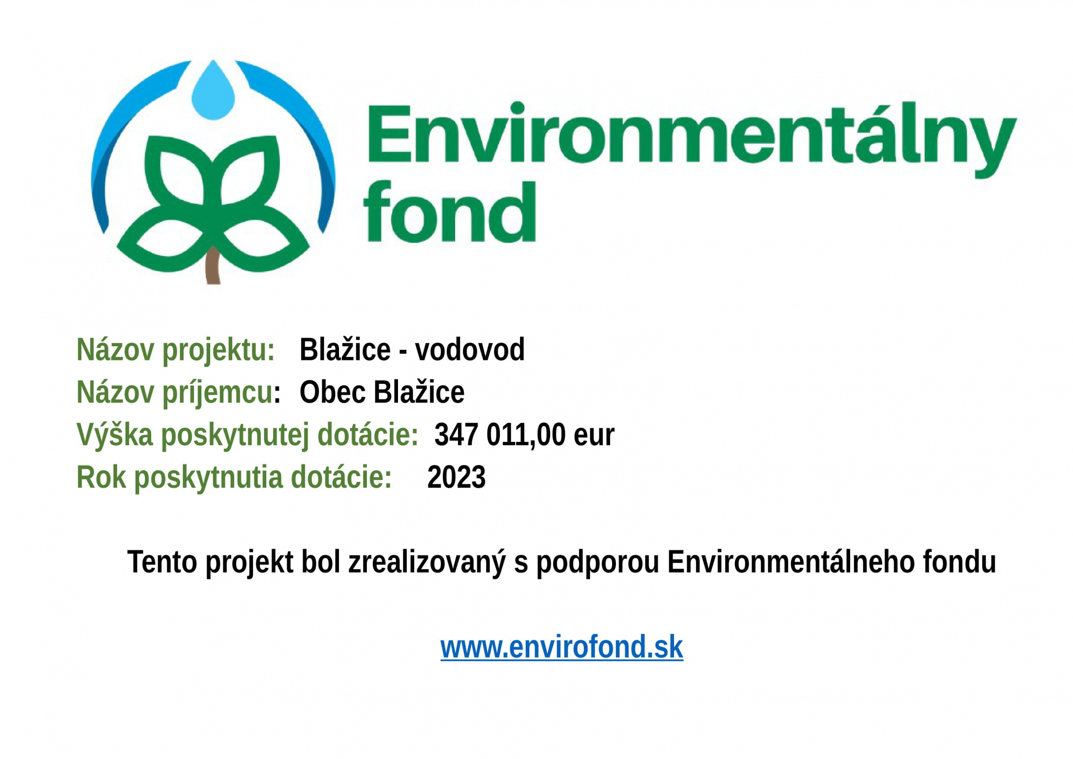 Fotka - Blažice – vodovod